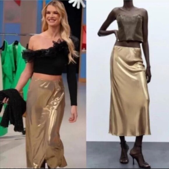 Zara Dresses & Skirts - Zara Metallic Skirt